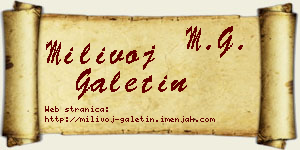 Milivoj Galetin vizit kartica